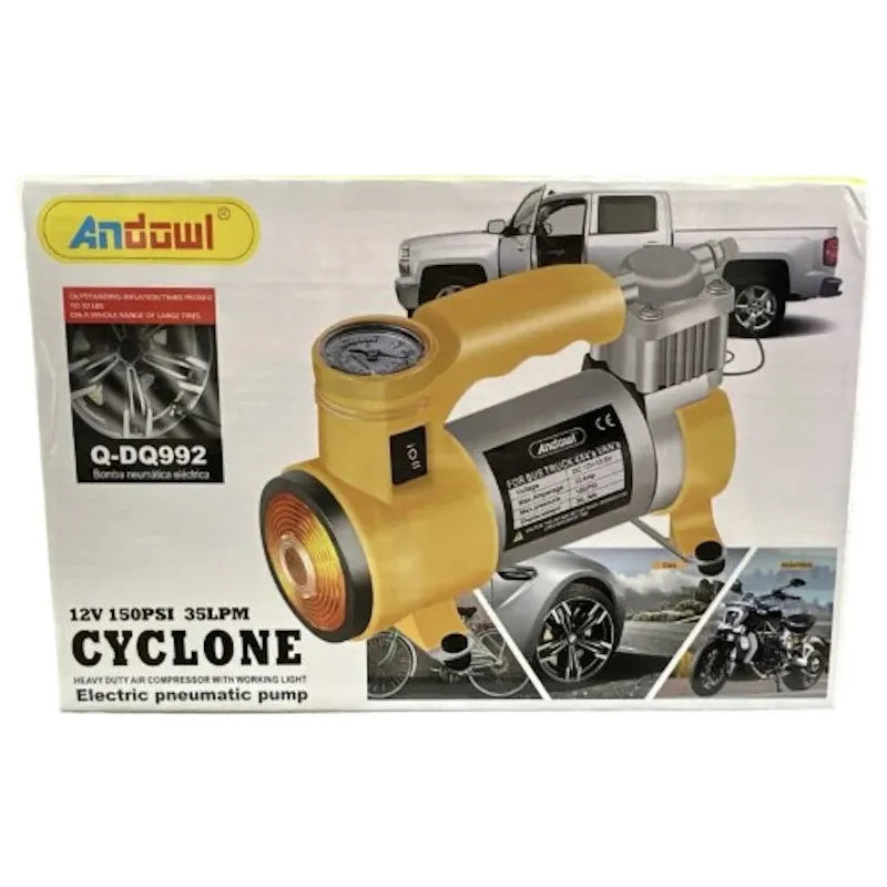 CYCLONE 12V 150PSI 35LPM Heavy Duty Air Compressor With Working Light  Electric Pneumatic pump Andowl Q-DQ992