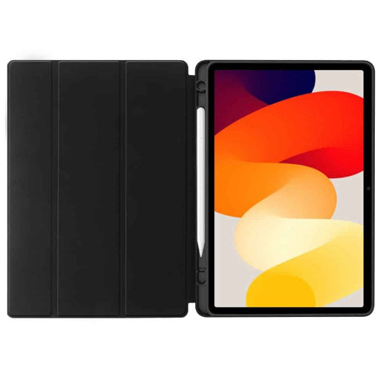 Smart Sleep Wake Case Tri-fold Flip Cover with Pencil Holder for Xiaomi Redmi Pad SE 11″ Black