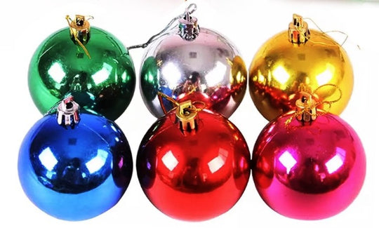 6pcs Ornaments Xmas Ball Sets in Bulk Electroplated Plastic Barrel Christmas Balls Party Christmas Trees Decoration