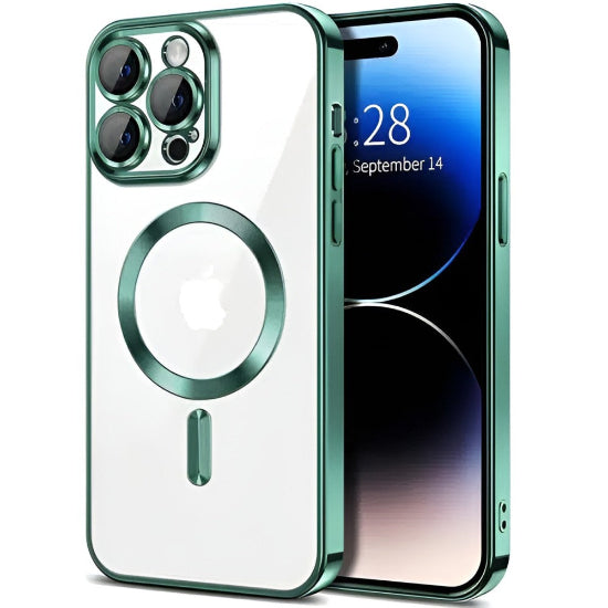 Magnetic Premium Electroplating Frame Cover Case for iPhone 15 Pro