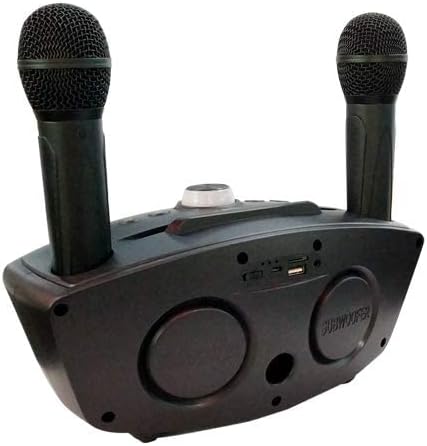 SDRD SD-306S Portable Karaoke Wireless Bluetooth Speaker with 2 Microphones (Black)