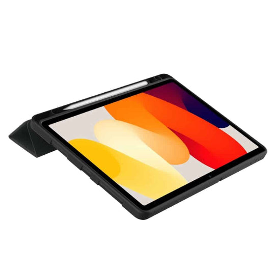 Smart Sleep Wake Case Tri-fold Flip Cover with Pencil Holder for Xiaomi Redmi Pad SE 11″ Black