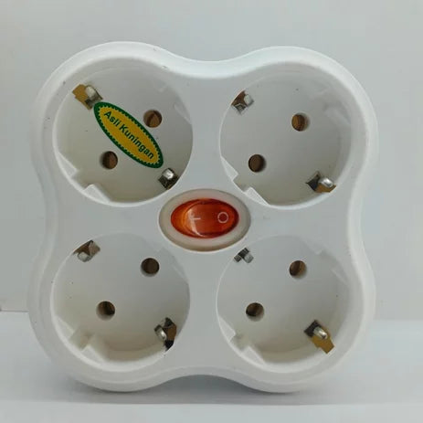 4 Socket Flower Multiplug 6A 250V White