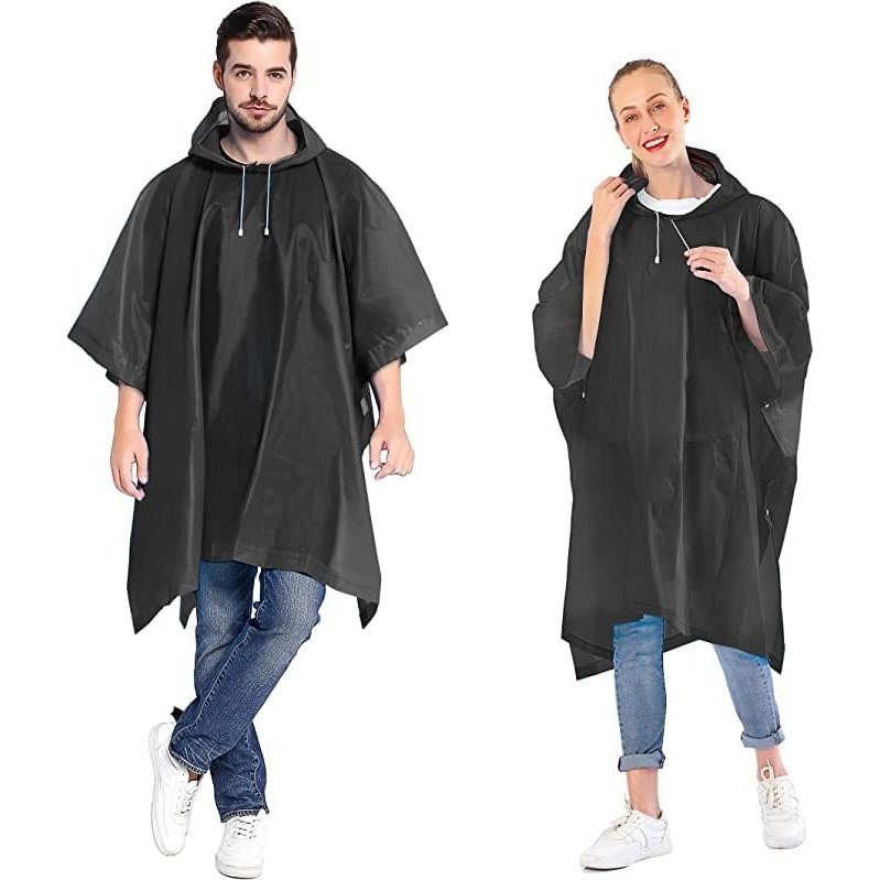 EVA Lightweight Raincoat For Men and Women - Black 