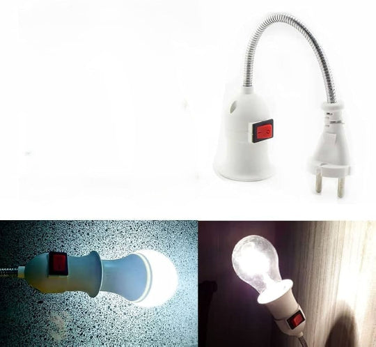 Flexible E27 Lamp Socket With Pull Switch - Eu/us/uk Plug, 28cm