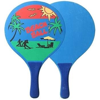 Beach Ball Racket, Wooden Beach Ball Blue