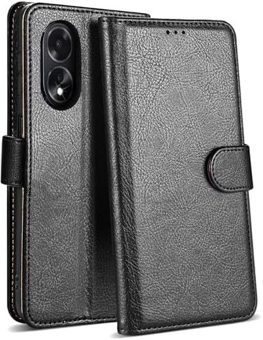 Case Mobile Phone Premium Qualitiy Book Cases For Oppo A78 5G / A58 5G Black