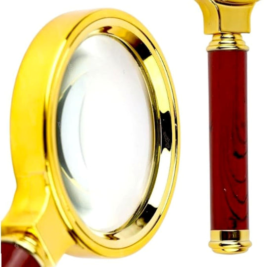 90mm Magnifying Glass for Reading Double Glass Antique Handheld Magnifier Glass