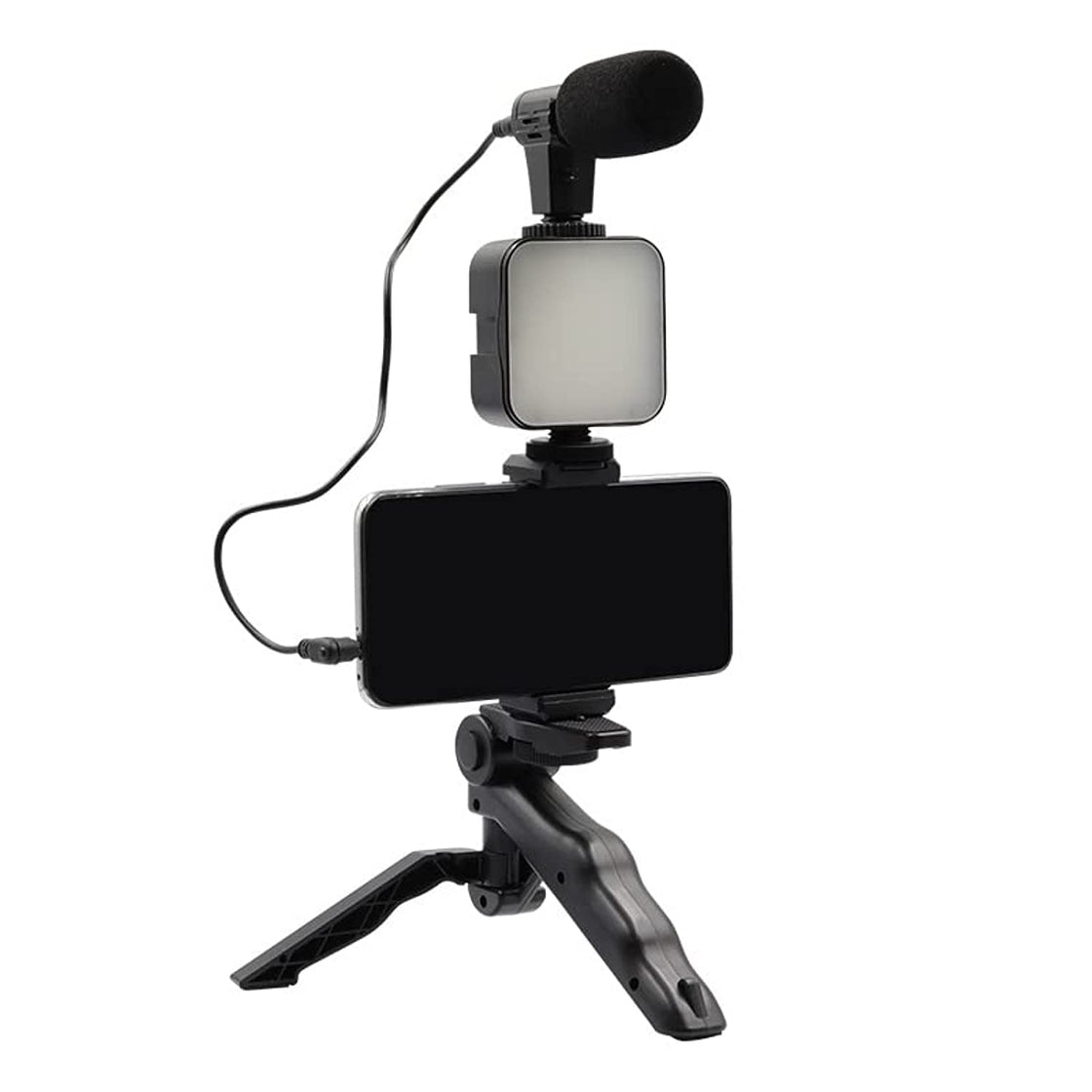 AY-49 Vlogging Kit: Portable Video-Making with Adjustable Lighting 