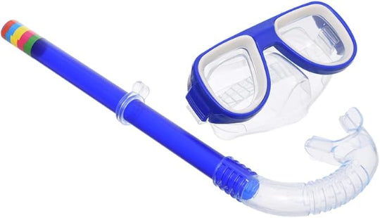 Plastic Anti Fog Swimming Mask With Adjustable Head Strap And Pipe To Safe Breath For Kids Set