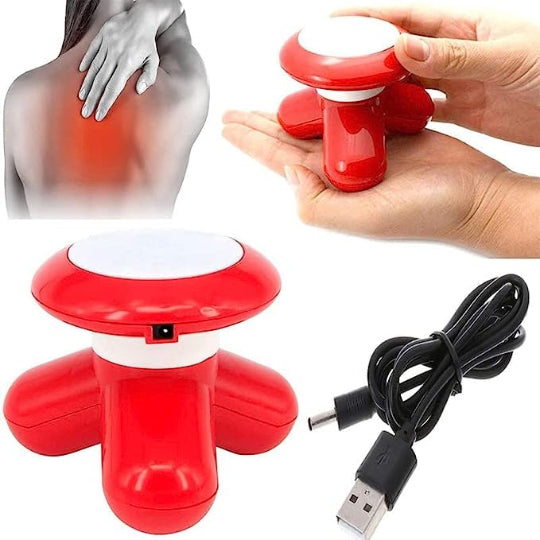 Super Life Electric Mini Massager Xf-69 Body Massager with Vibration Red