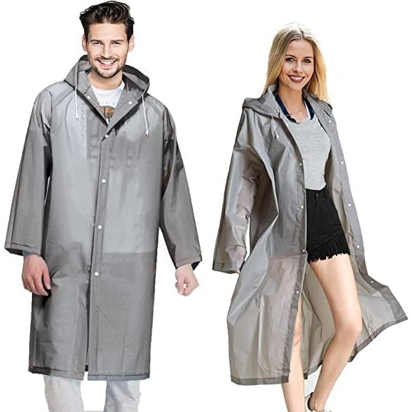 EVA Lightweight Raincoat For Men and Women - Grey 