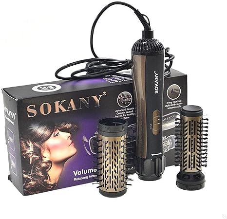 2IN1 Sokany Electric Ceramic Hair Brush for Straightening & Curling 1000W SD-903