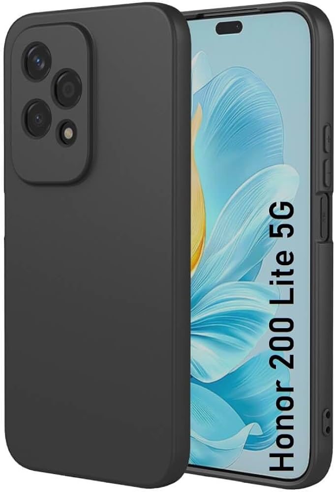 Silicone Back Cover Case for Honor 200 Lite 5G Black