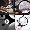 With 3 LED Hand - Held Magnifying Glass Lens Jewelry Loupe, Magnifier Glass for Seniors, Book and Newspaper Reading (45x22mm-2.5 x 90mm)