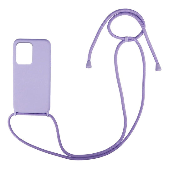 Tpu Silicone Back Cover Case Strap With Cord For iPhone 15 Plus