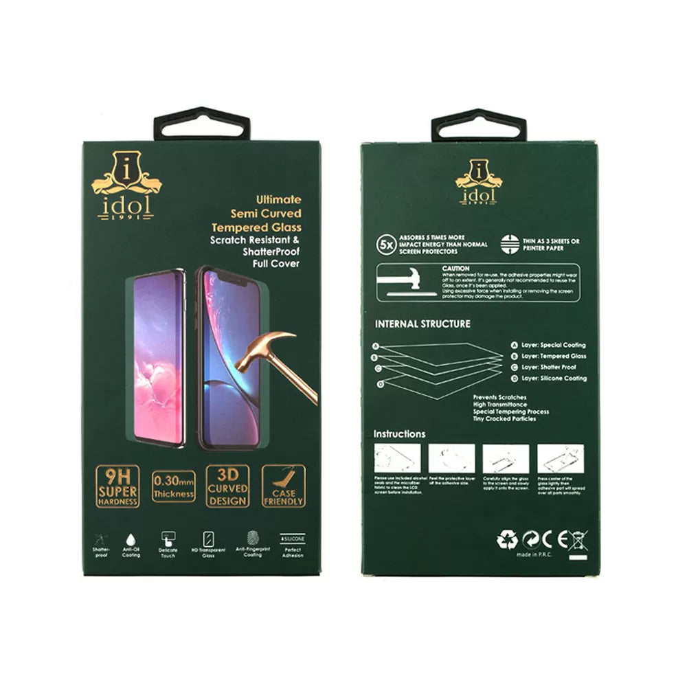 IDOL 1991 TEMPERED GLASS MOTOROLA EDGE 40 NEO 6.55″ 9H 0.30mm 3D EDGE GLUE SEMI CURVED FINGER UNLOCK BLACK FULL FACE