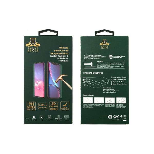 IDOL 1991 Tempered Glass Motorola Edge 50 Fusion 6.7" 9H 0.30mm 3D Edge Glue Semi Curved Finger Unlock Full Glue Black