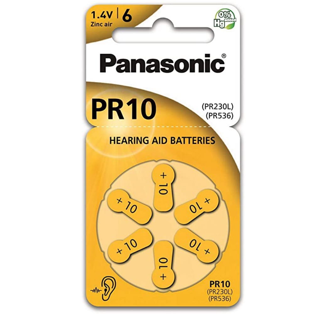 Panasonic PR10 Zinc Air batteries for hearing aid