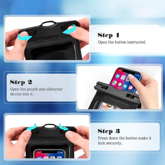 Waterproof Phone Case Universal Up To 7.2" Black
