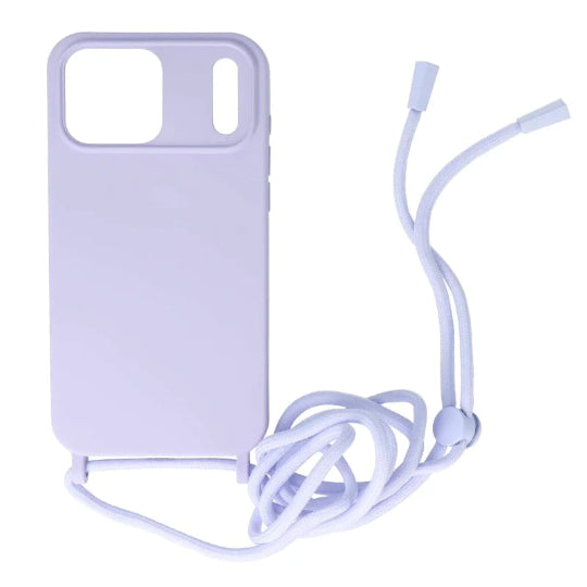 Tpu Silicone Back Cover Case Strap With Cord For iPhone 17 PRO