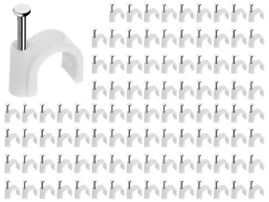 10mm Round Cable Wire Clips Plastic Cable Circle Clips Cable Management Electrical Wire Cord Tie Holder 100pcs