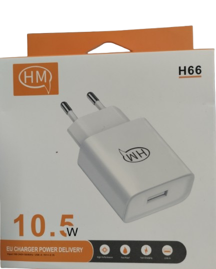 HM Usb Wall Charger Adapter USB-A Ports 10.5W H66