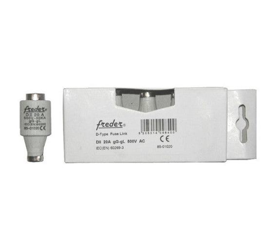 DII E27 20A Freder lampholder D-Type Fuse Link gG-gL 500V AC IEC(EN) 60269-3 1Pcs 85-01020
