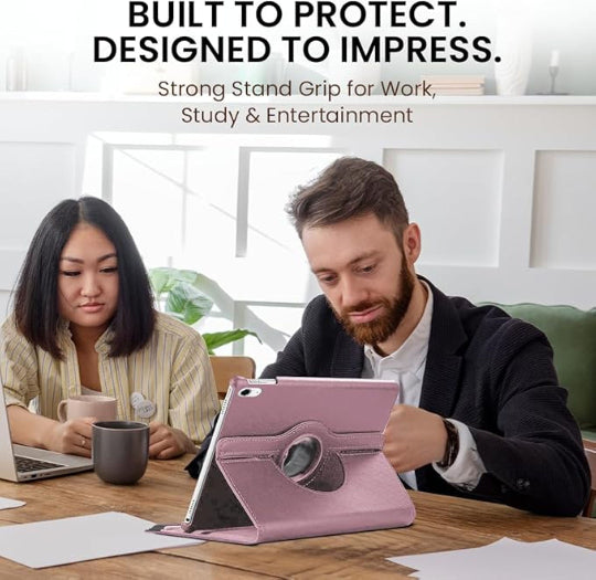 Smart Book Case 360° Rotating Case for ipad A16 11th Gen, 11" 2025 / ipad 10.9"10th Gen,2022 Rose Gold