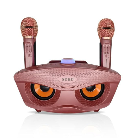 SDRD SD-306S Portable Karaoke Wireless Bluetooth Speaker with 2 Microphones (Rose Gold)