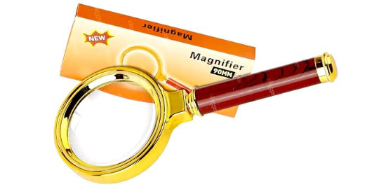 90mm Magnifying Glass for Reading Double Glass Antique Handheld Magnifier Glass