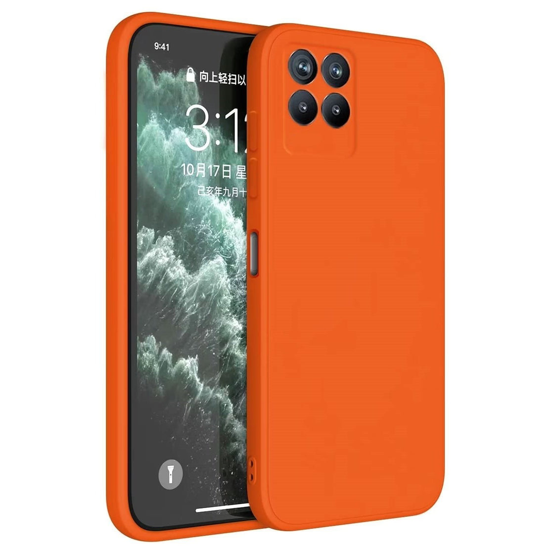 Premium Hard Silicone Case for OPPO REALME 8i Orange 