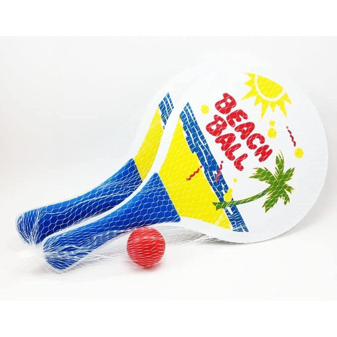 Beach Ball Racket, Wooden Beach Ball White