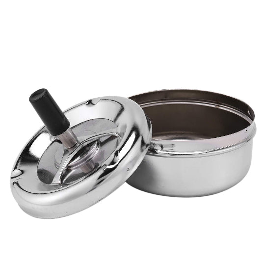 Silver Ashtray Bokai With Anchor Point Above - Large