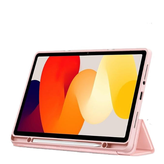 Smart Case Tri-Fold Flip Cover with Pencil Holder for Xiaomi Redmi Pad SE 11″ (Rose Gold)