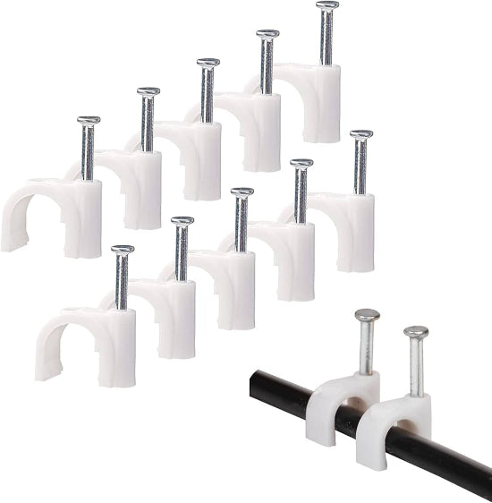 12mm Round Cable Wire Clips Plastic Cable Circle Clips Cable Management Electrical Wire Cord Tie Holder 100pcs