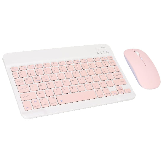 Rechargeable Bluetooth Keyboard and Mouse Combo Ultra Slim Full-Size Keyboard and Ergonomic Mouse for Laptop and All Bluetooth Enabled Mac/Tablet/iPad/PC/Laptop - Rose