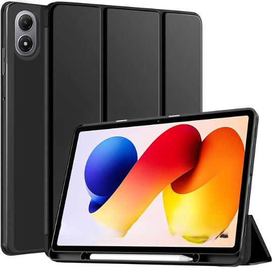 Smart Tri-fold Flip Case with Pencil Holder for Xiaomi Redmi Pad Pro 12.1 Inch Black