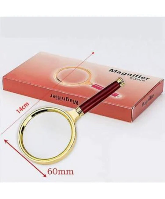 60mm Magnifying Glass for Reading Double Glass Antique Handheld Magnifier Glass
