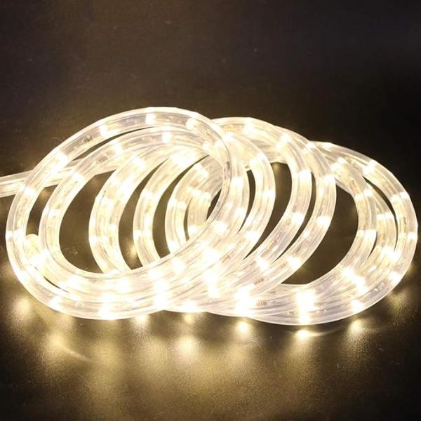 Rope LED Light Wheel Waterproof Tube Lights Strip Background Outdoor Christmas, Home Decoration 10M (Yellow)