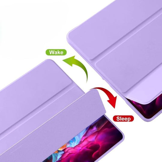 Premium Tri-fold Flip Case with Pencil Holder for iPad 10.2" 9th/8th/7th Gen: 2021/2020/2019 (Purple)