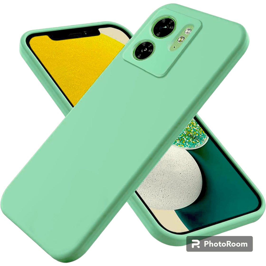 Premium Hard Silicone Case for Moto Edge 40 NEO Light Green 