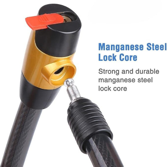 Anchi Anti-Theft 23mmx100cm Bike & bicycle Cable Lock with Keys, Anti-Theft Security Bike Lock