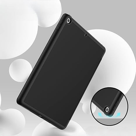 Jtech Slim TPU Back Trifold Stand Tablet Book Cover Case with Pencil Holder for iPad 9.7" 6th / 5th Generation 2018 / 2017 (Black)