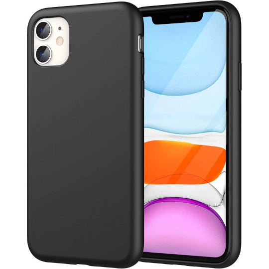 Silicone Back Cover Case For iPhone 11 (Black)