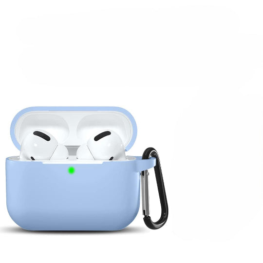 Soft Silicone Case with Clip Hook Silicone Case for Apple AirPods Pro 3 (Light Blue)