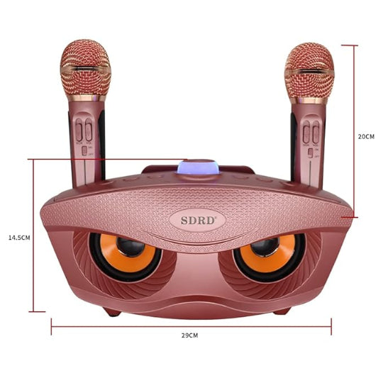 SDRD SD-306S Portable Karaoke Wireless Bluetooth Speaker with 2 Microphones (Rose Gold)