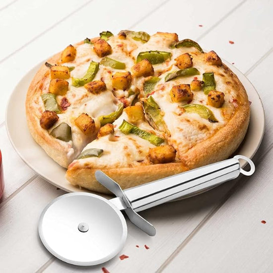 Stainless Steel Pizza Cutter, Sandwich & Pastry Cake Cycle Cutter, Sharp, Wheel Type Cutter, Pack of 1