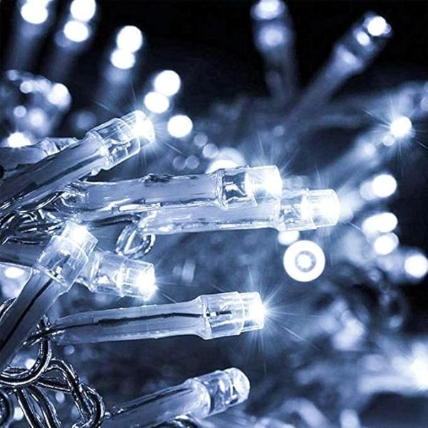 Christmas Led Light 200 LED Green Wire 20M Cabel String Lights (White)