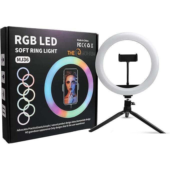 The Mohrim MJ-36 RGB Colors LED Ring Light for Camera Smartphones with Remote